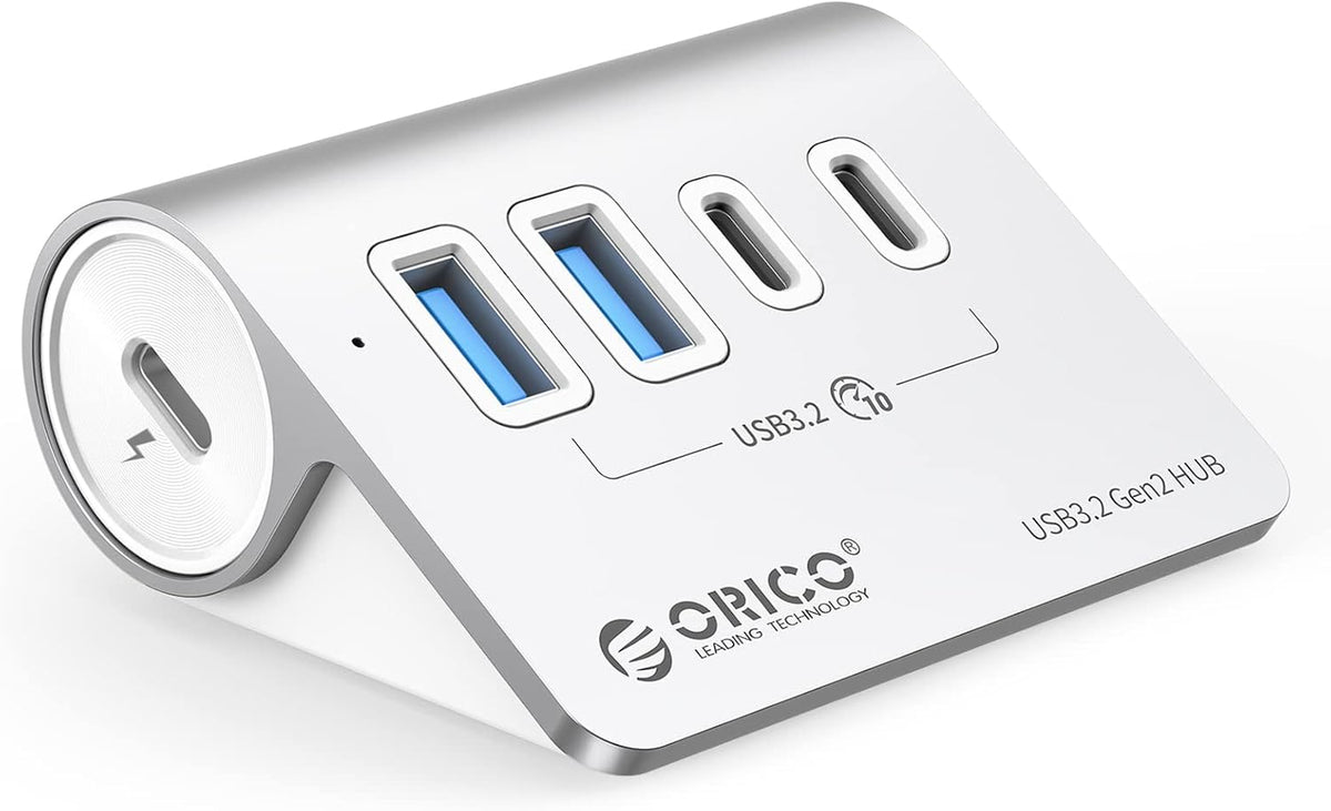 ORICO 4-Port Desktop USB 3.2 Hub, 10Gbps Aluminium USB Splitter for Laptop
