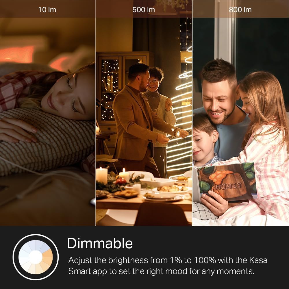 Kasa Multicolor Dimmable Wi-Fi Smart Bulb, A19, KL125P4