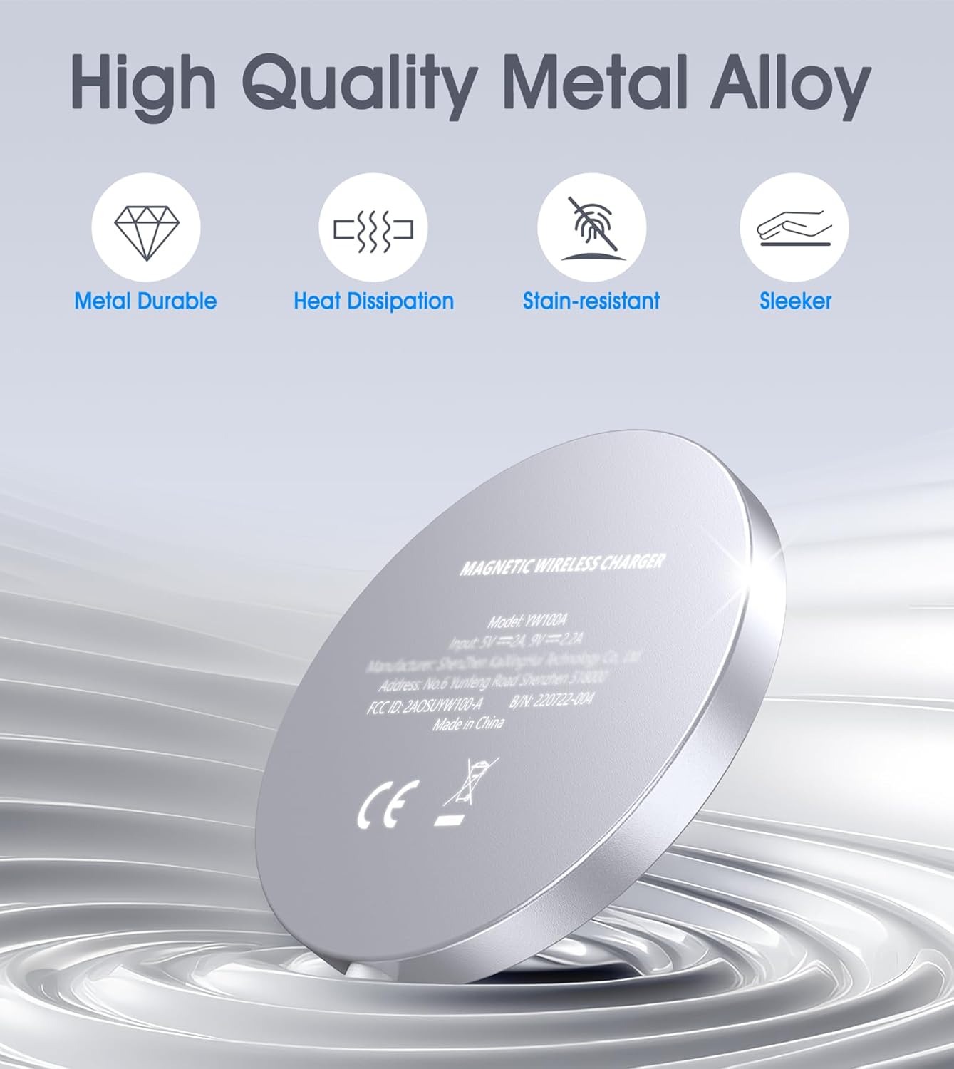 for Apple Mag-Safe Charger 2 Pack, Magnetic Wireless Charger, Silver | Made for iPhone 17/17 Pro/17 Pro Max/Air/16 15 14 13 12 Pro Max Plus mini, Charging Pad for Airpods Pro 3 2,Strong Magnet