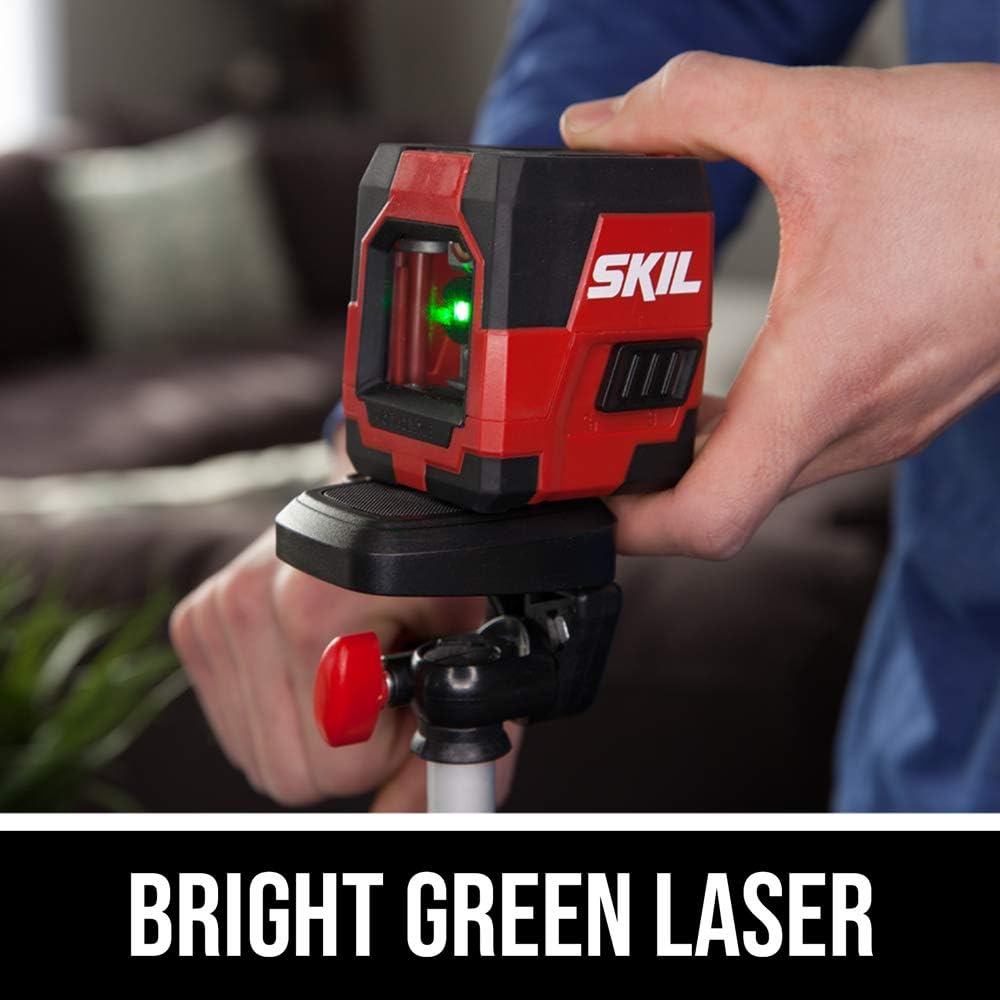SKIL Self-Leveling Green Cross Line Laser with Projected Measuring Marks - LL932401,Red/Black