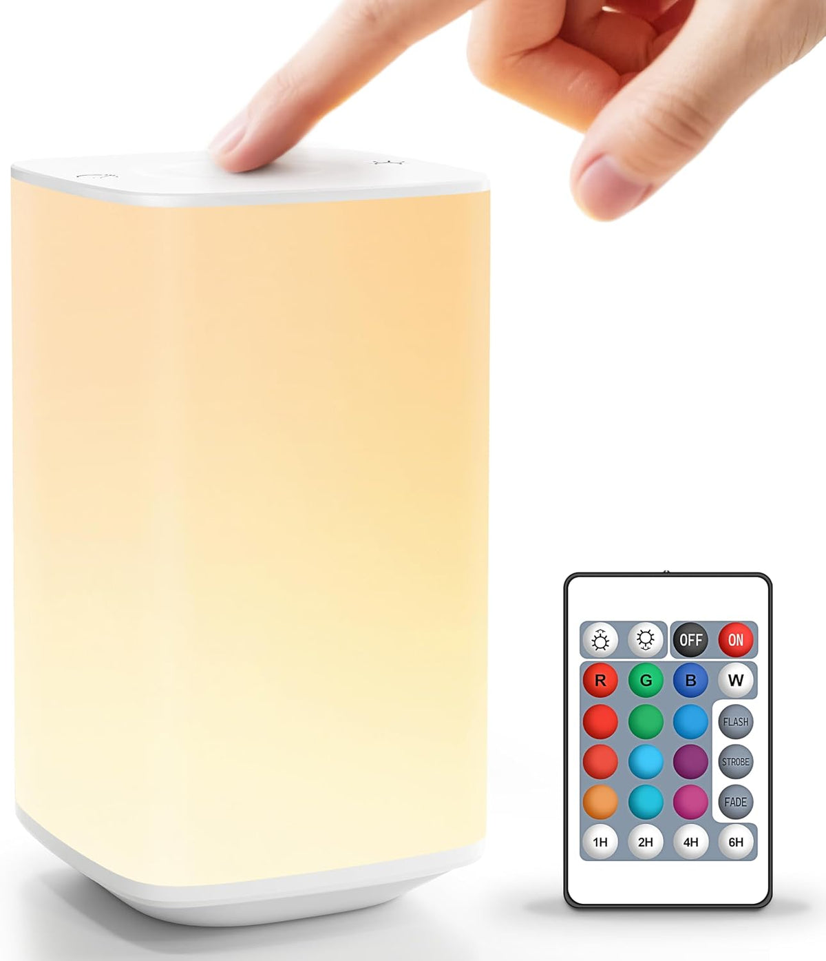 Auxmir Baby Night Light, 4000mAh, Remote, Touch, 256 RGB Colors, White