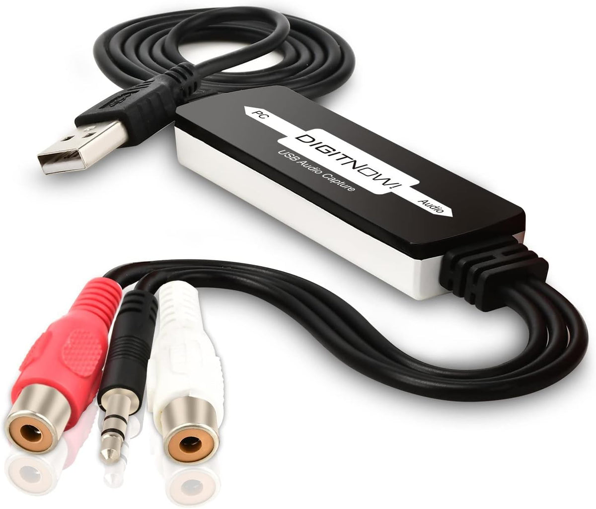 DIGITNOW USB 2.0 Audio Capture Card,Cassette Converter,Cassette to Digital,Cassette to MP3 Converter,Support Mac & Windows 10/8.1/8 / 7 / Vista/XP
