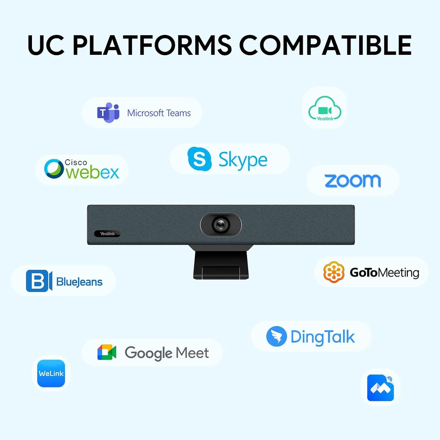 Yealink UVC34 4K Video Conference Camera System for Huddle Meeting Rooms | Teams &amp; Zoom Rooms Certified 8MP Webcam, 8 Microphone Array, AI Auto Framing, 120° FOV Wide Angle, USB-A Plug and Play
