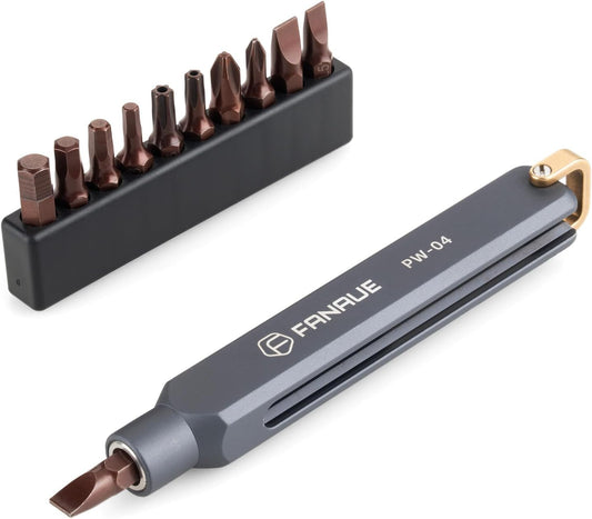FANAUE Magnetic Screwdriver Set Durable EDC Portable Screwdriver with Side Storage for Electronics Repair DIY Compact Pocket Screwdriver