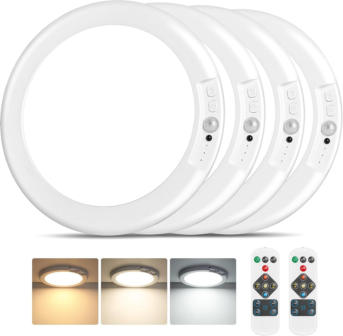 Rechargeable Motion Sensor Ceiling Light, Battery Operated Closet Light