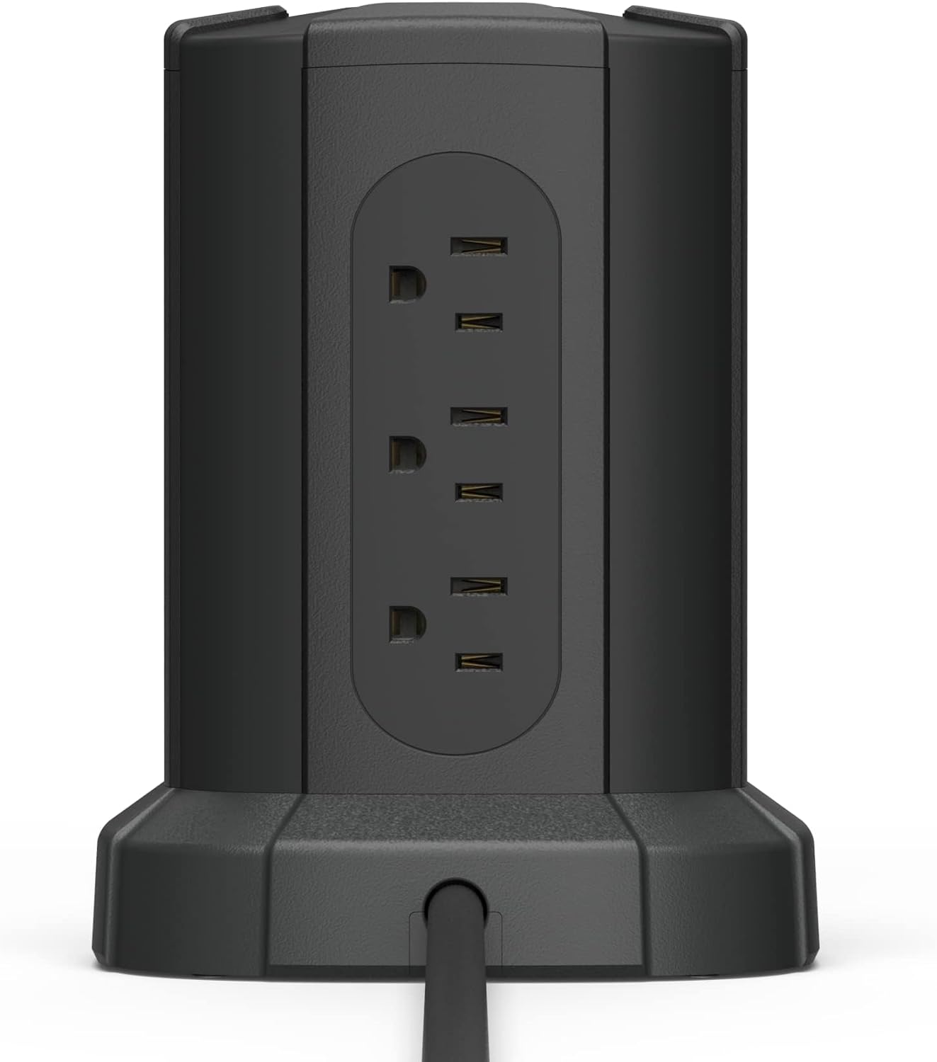 Amazon Basics Power Strip Tower Charging Station, Surge Protector 1080J, 9 Outlet with Integrated USB Charging Ports (2 USB-A and 1 USB-C), Space Saving, 15A, 6ft Cord, Black