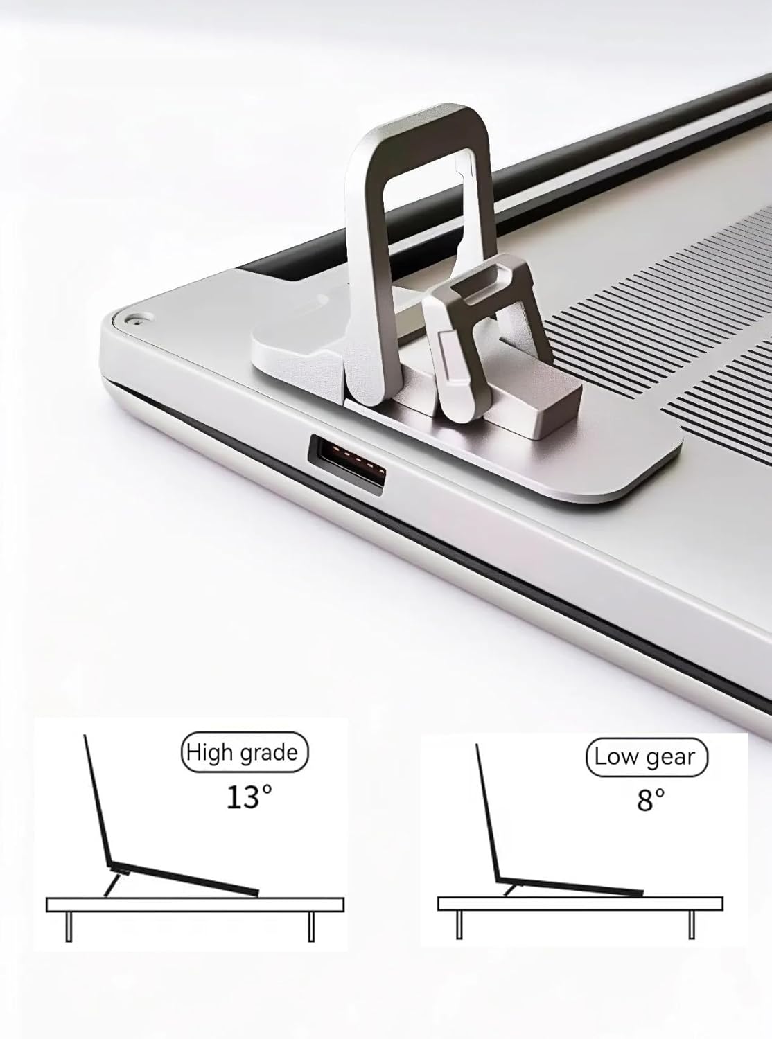 2PCS Laptop Stand, Portable Laptop Cooling Pad, Foldable Metal Keyboard Stand, Mini Keyboard Pillar (Black,Two Gears)