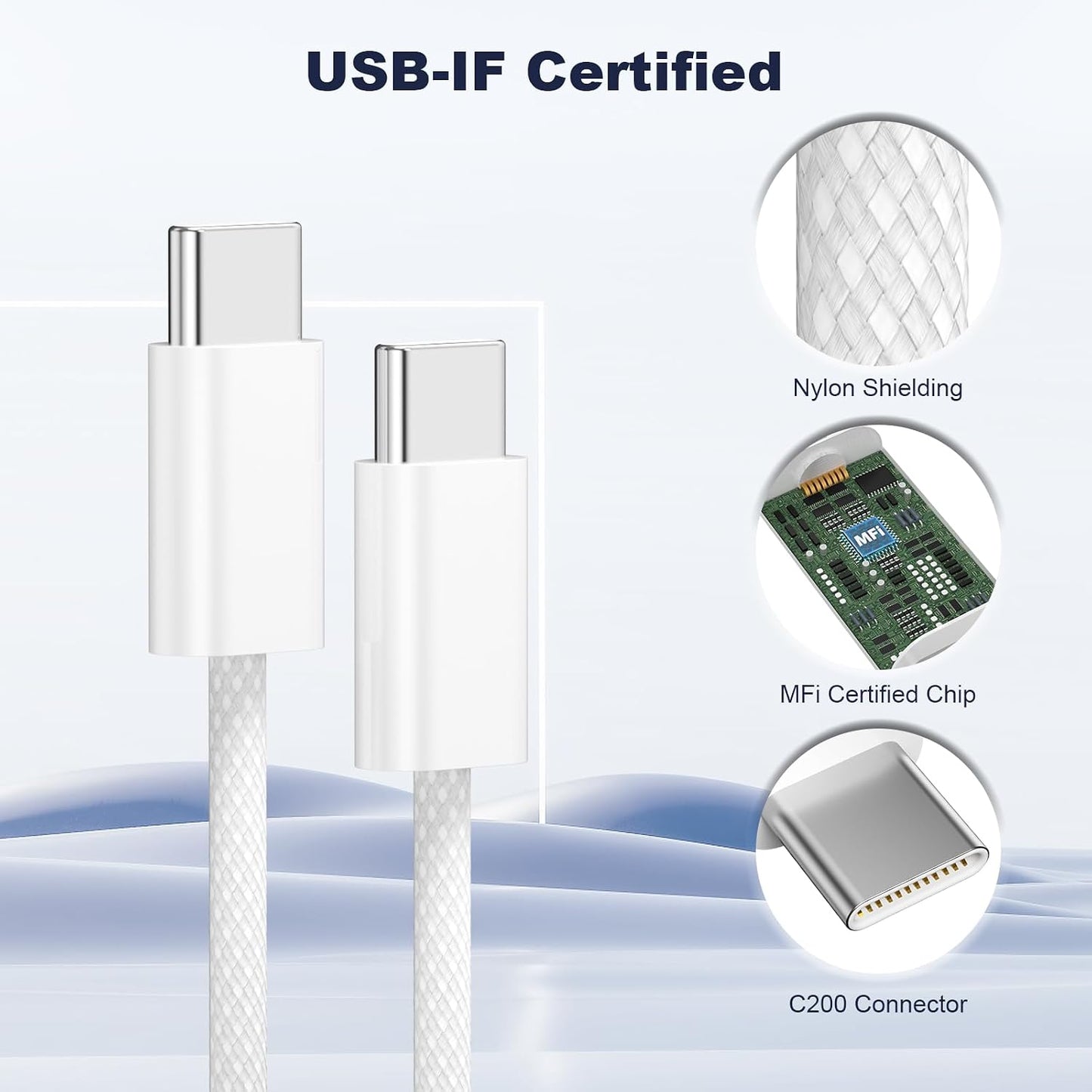 Quickeep USB C to USB C Cable 3FT 2 Pack, Nylon 60W iPhone 17 Charger Cord | Braided USBC to USBC Cable, Type C Charger Fast Charging for iPhone 17 16 15 Pro Plus Pro Max/iPad Pro/Air