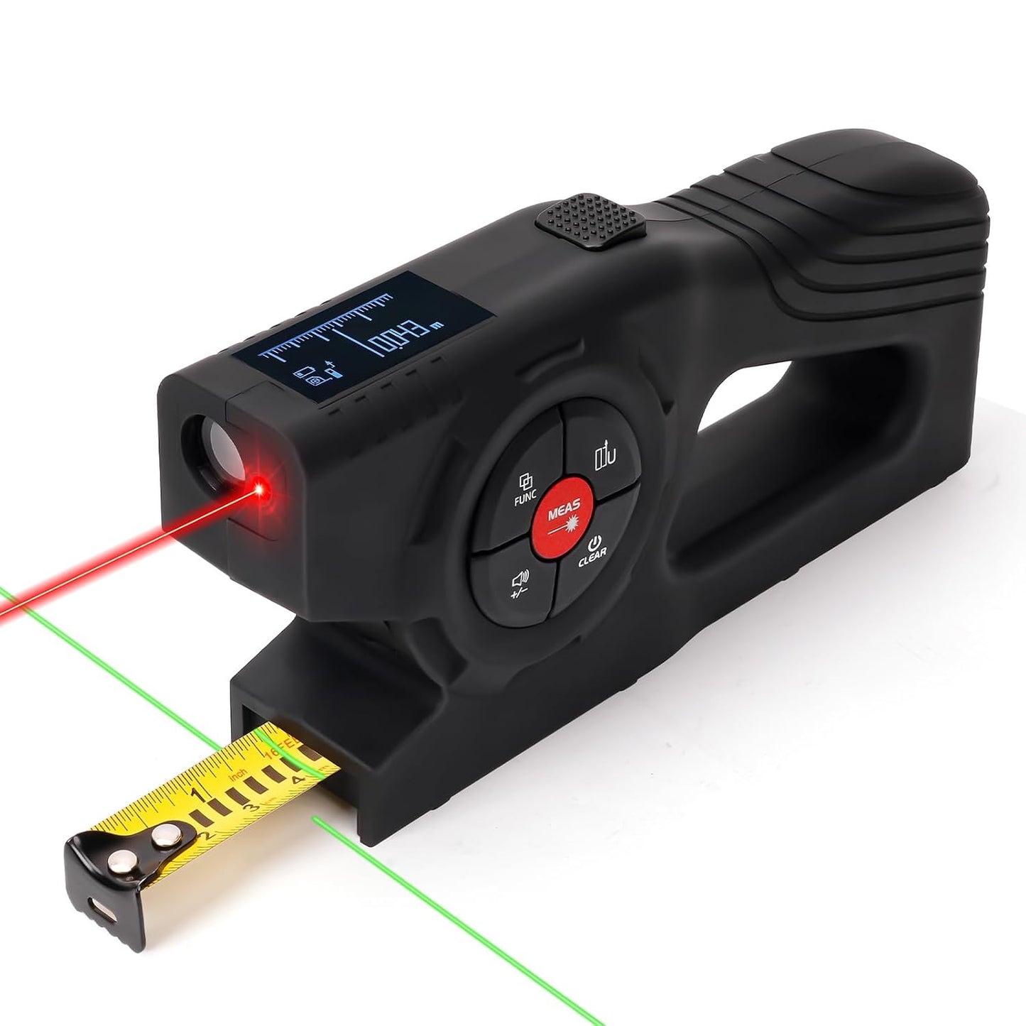 393Ft Digital Tape Measure 3-in-1 Laser Tape Measure & 16ft Tape | Area/Volume/Pythagorean Calculation, OLED Display, Type-C Recharge, M/in/Ft Unit Switch, for Room Measurement & DIY Projects