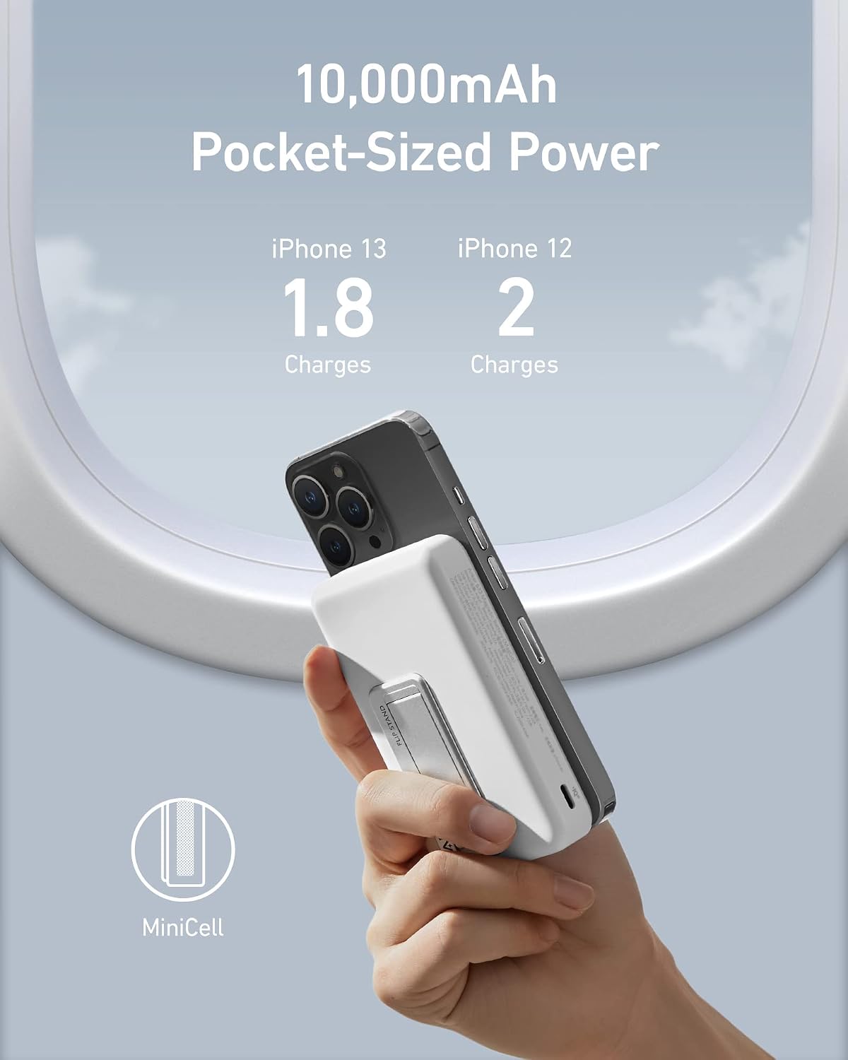 Anker 633 Magnetic Power Bank with Stand, 10,000mAh Portable Charger | Foldable Wireless Charger with 20W USB-C Power Delivery, MagSafe-Compatible for iPhone 16 / 15 / 14 / 13 / 12 Series