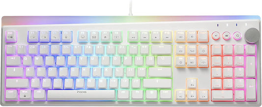 iRocks K71M RGB Mechanical Gaming Keyboard, Multi-Media Knob, Brown Switch