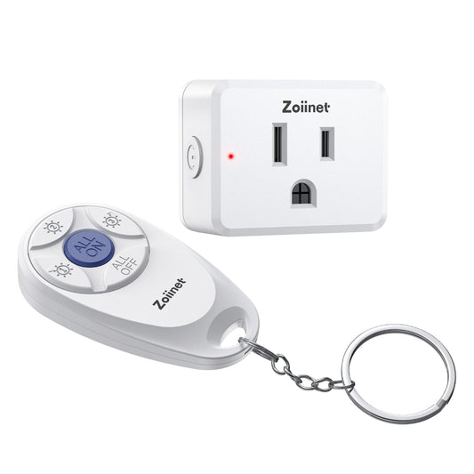 Zoiinet Mini 3-Gang Remote Control Outlet Plug Switches, Mini Key Design | 80-275V/15A/1500W, Removable, No Wiring No WiFi, 300 ft, Expandable, for Household Appliances, Christmas Tree, Fans, Lamps