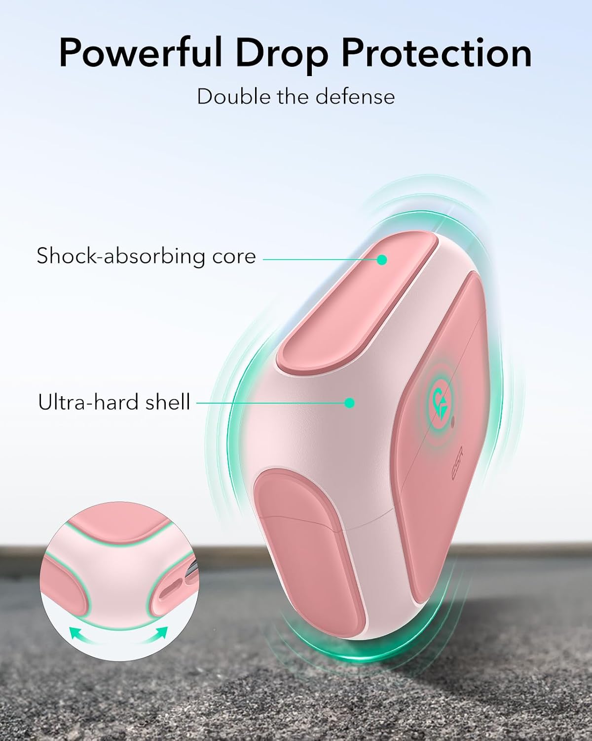 ESR for AirPods Pro 3 Case, Compatible with AirPods Pro Case 3rd Generation (2025), Compatible with MagSafe, Full Drop Protection Cover with Lanyard, Pink