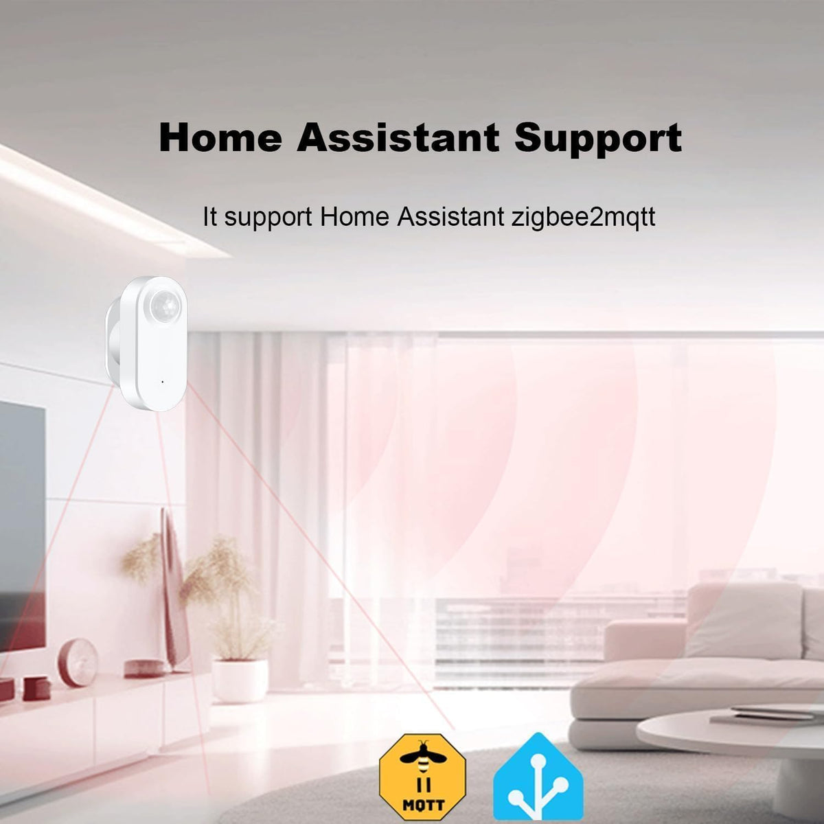 Haozee Smart Motion Sensor, Zigbee PIR Motion Sensor with Illumination