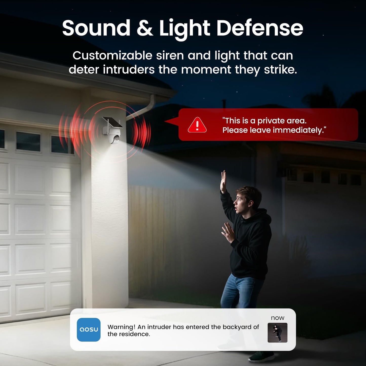 aosu D1 Classic 4-Cam Kit, Security Cameras Wireless Outdoor, Solar Powered | No Subscription Required, 32GB Build-in Storage, 360° Auto Tracking, Solar Powered, 3MP Color Night Vision, Easy Install