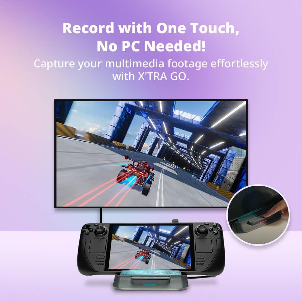 AVerMedia Steam Deck Dock with HDMI 4K@60Hz, USB C Charging, Screen Mirroring, Video Capture for Switch, Steam Deck, ROG Ally, Legion Go, MSI Claw, iPhone, iPad - X'TRA GO GC515
