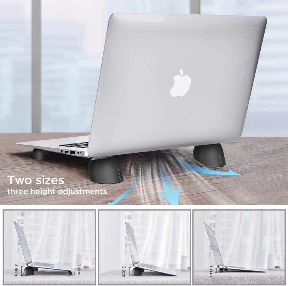 Magnetic Mini Laptop Riser, Cooling Stand for Travel Office Cafe | 2 in 1 Two Sizes, Portable Ergonomic Keyboard Feet Riser, Desktop Pads for 10-15.6" Mac HP Dell