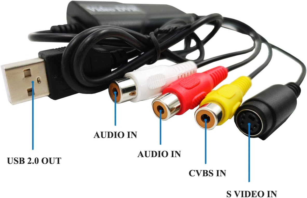 Wiistar USB 2.0 Video Capture Card Device Adapter VHS to Digital Converter | Support Windows 10/8/7/XP Capture Video Driver Free Easycap