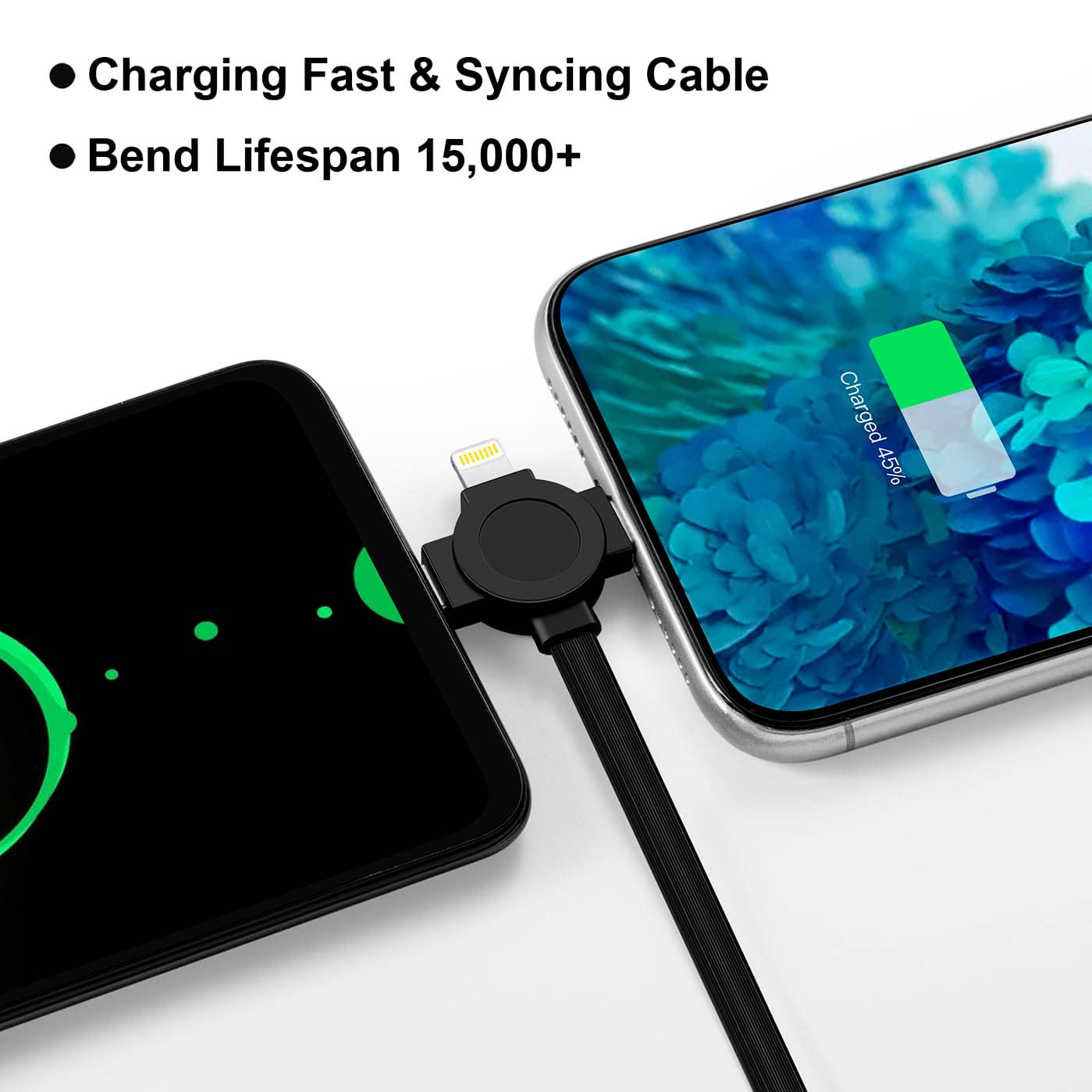 3 in 1 Retractable Multi Charging Cable, Fast Charging Cord, 2Pack,3.3Ft | USB Cable Phone Multiple Charger with USB C/Lightning/Micro, Travel Car Accessories for iPhone 17 16 15 14/Samsung/Kindle/Car