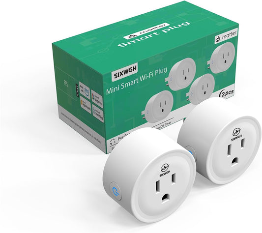 Matter Smart Plug,2.4GHz WiFi Only, Matter Hub Required (2 Pack)
