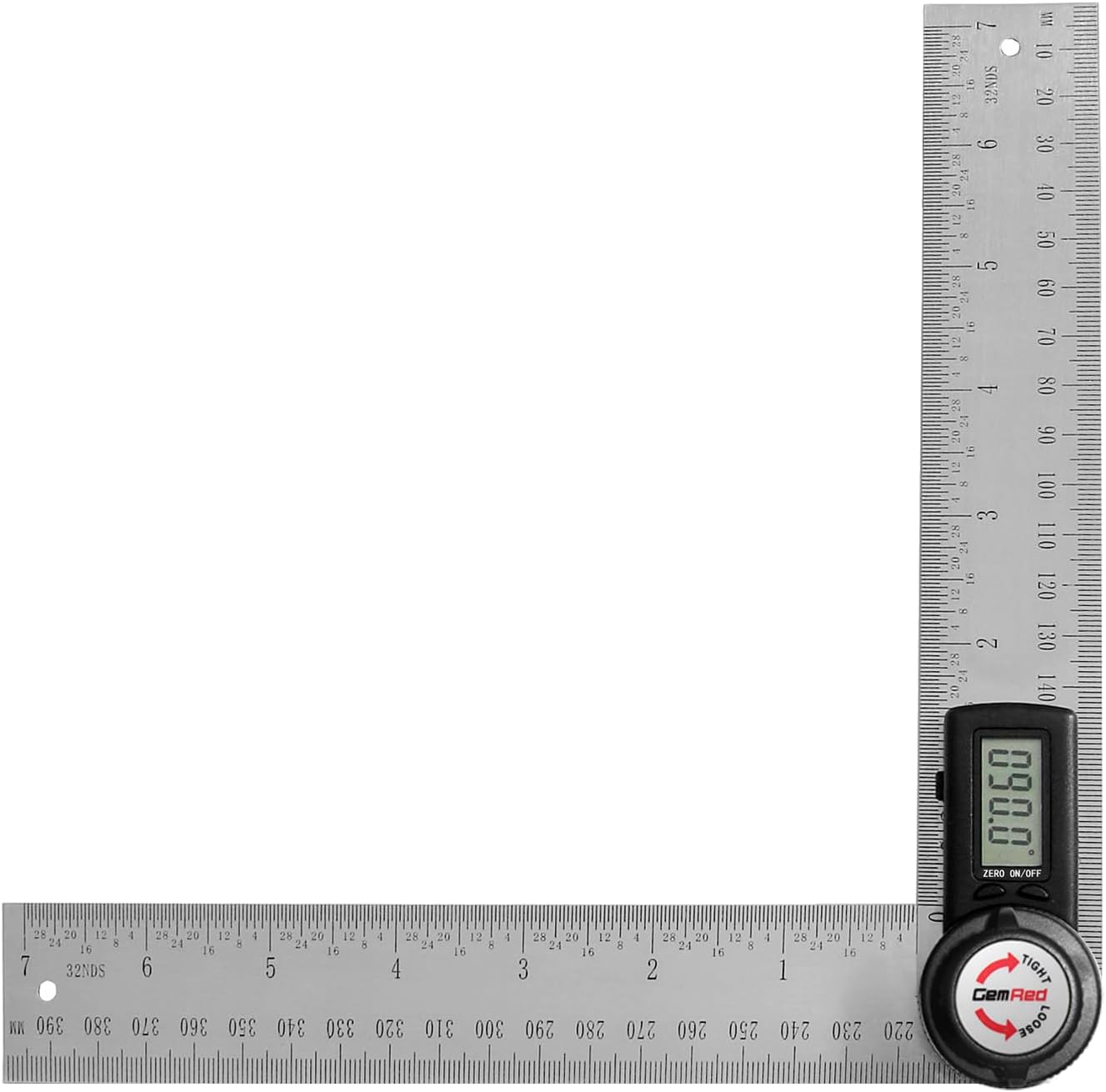 GemRed 82305 Digital Angle Finder Protractor Stainless Steel 7inch 200mm