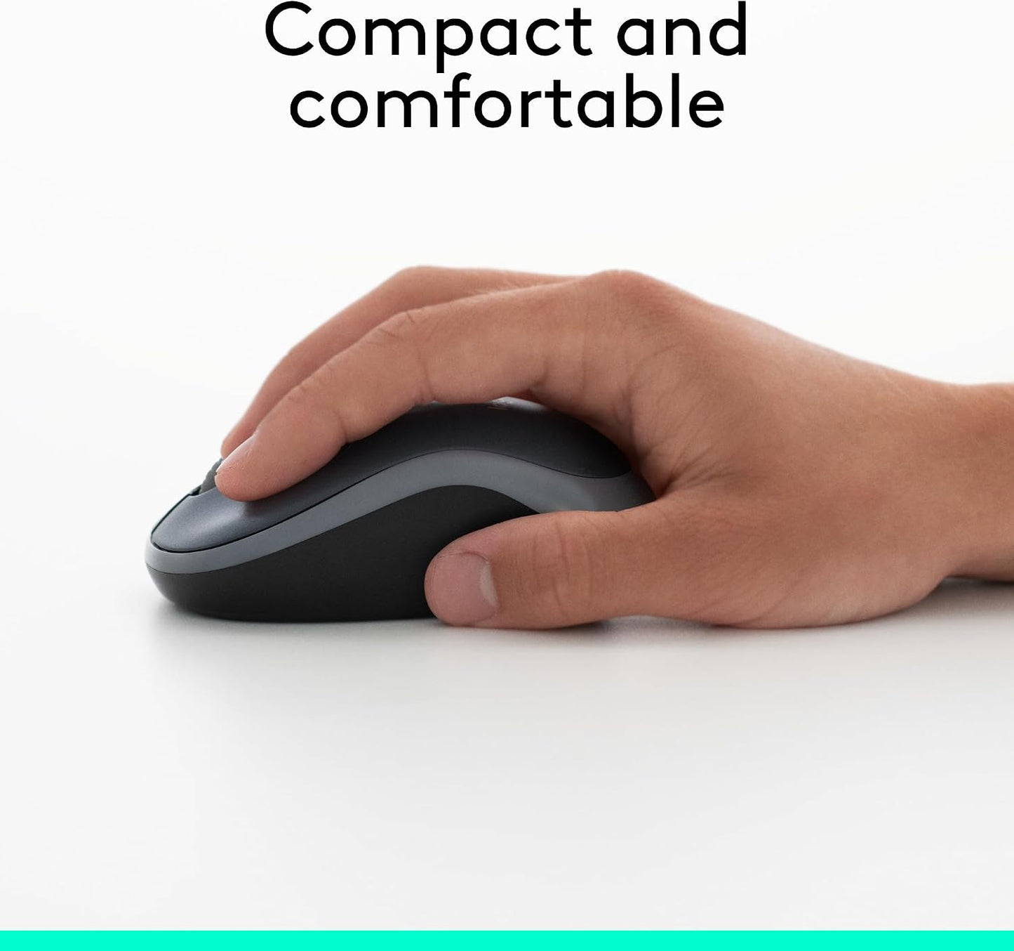 Logitech M185 Compact Ambidextrous Wireless Mouse with Rubber Grips - Black | Ambidextrous mouse with 2.4 GHz USB-A Nano Receiver, Optical Tracking, 12-Months Battery Life, PC, Mac, Laptop compatible
