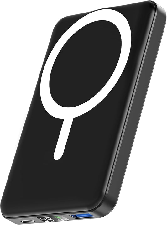 podoru for Magsafe Power Bank, 10000mAh Slim Magnetic Portable Charger | 22.5W PD Fast Charging, Travel Essentials with USB-C Cable LED Display, Wireless Battery Pack for iPhone 17-12 Series