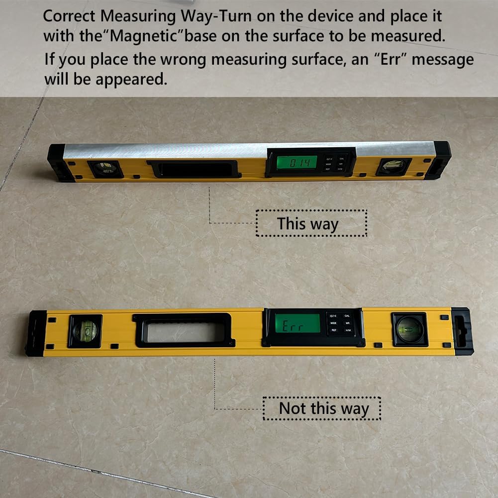 24-Inch Digital Torpedo Level and Protractor | Neodymium Magnets | Bright LCD Display | IP54 Dust/Water Resistant smart level with Carrying Bag