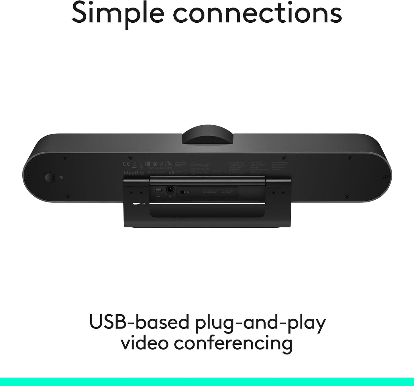 Logitech MeetUp Video Conferencing System 4K 3 Microphones - Black | 1080p/720p, 3 microphones, adjustable speakers, wide field of view 120°, PC/Mac/laptop/MacBook/tablet compatible
