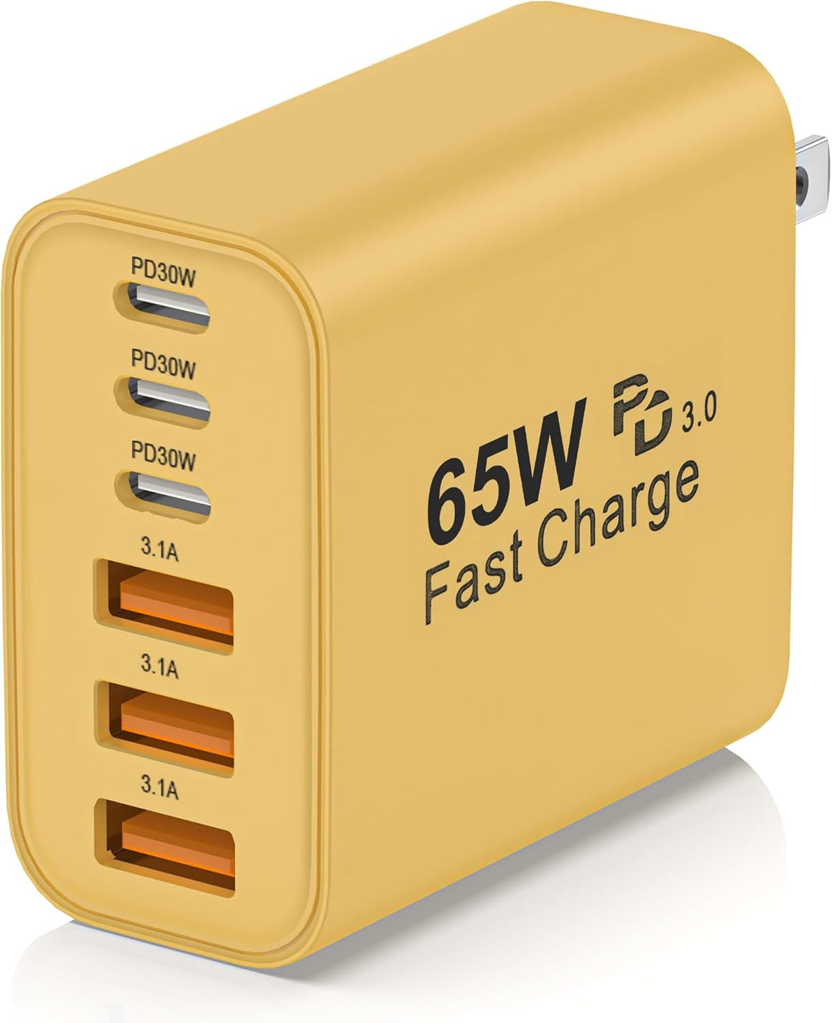65W USB C Charger Block,6-Port Multi Device Fast Charger PD QC Wall Adapter | GaN technology saves space and reduces heat,ideal for home,office,travel,wide compatibility for iphone & USBC devices（Purple