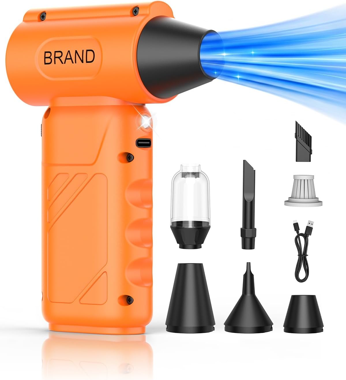 Solarplay Black Compressed Air Duster, 130000 RPM Cordless Air Blower with 5-Gear Adjustable Speed, 4000mAh Fast Charging, 4 Nozzles for Car Cleaning Kit, PC Electronics, Home, Outdoor & Inflatables