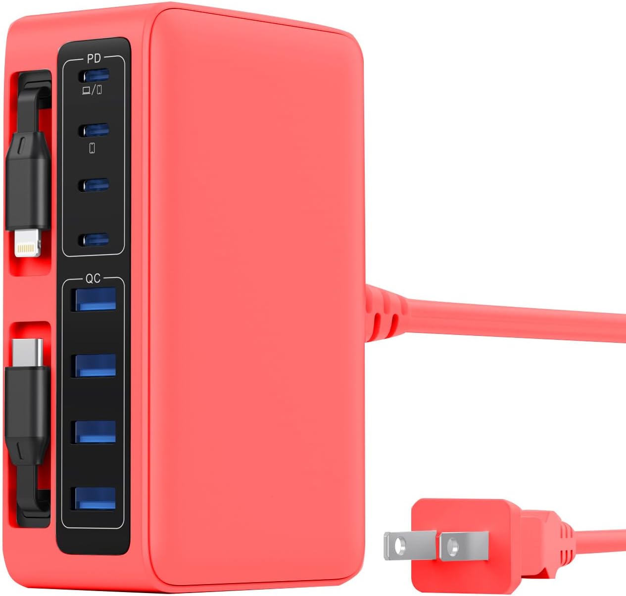 USB C Charger 200W USB C Charger Block,Upgraded GaN III 8-Port Fast Charging Station Hub,PD 65W Laptop Charging Adapter Compatible with MacBook Pro/Air,DELL,Steam Deck,iPhone 16/15/14,Galaxy S23/22