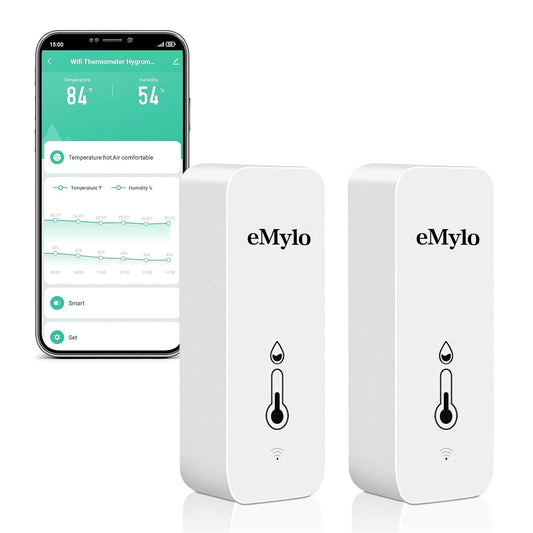 eMylo WiFi Indoor Thermometer Hygrometer with App Alert & Data Export