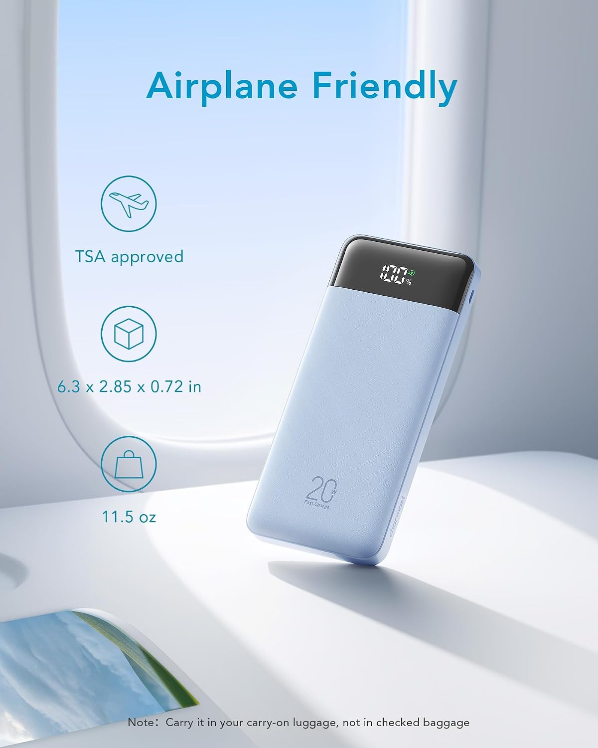 charmast Portable Charger Built-in Cables, 20000mAh Power Bank 6-Output | Travel Fast Charging Battery Pack for iPhone 17/16/15 Samsung Android, Flight-Approved, Multi-Device, USB-C & USB-A, LED %