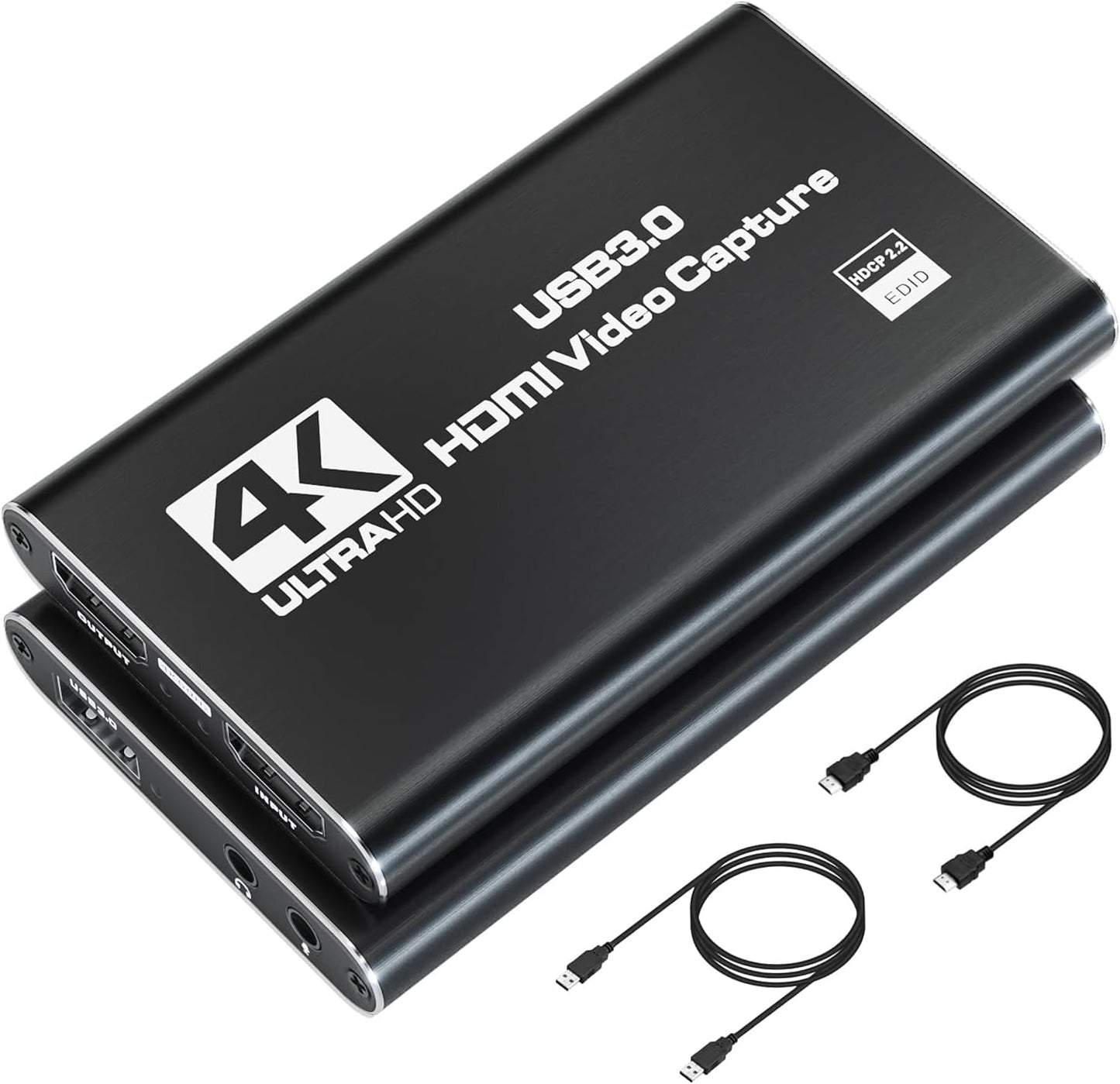 4K HDMI Capture Card for Streaming, Full HD 1080P 60FPS Capture USB 3.0 Audio Video Capture Card,for Switch/PS4/PS5/Xbox, Plug and Play, Works on Laptop, PC, Mac