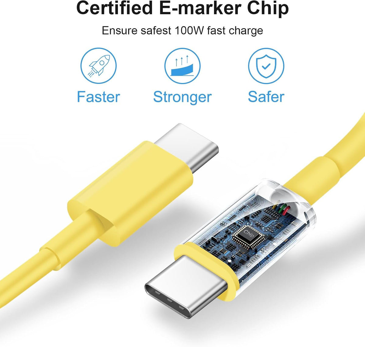iPhone 17 16 15 Charger Fast Charging USB C Charger Block Type C Chargers Charging Block with 3 Pack 10FT Cable for iPhone 17/17 Plus/17 Pro Max/16/16 Plus/16 Pro Max/15 Pro Max/iPad Pro(Yellow)