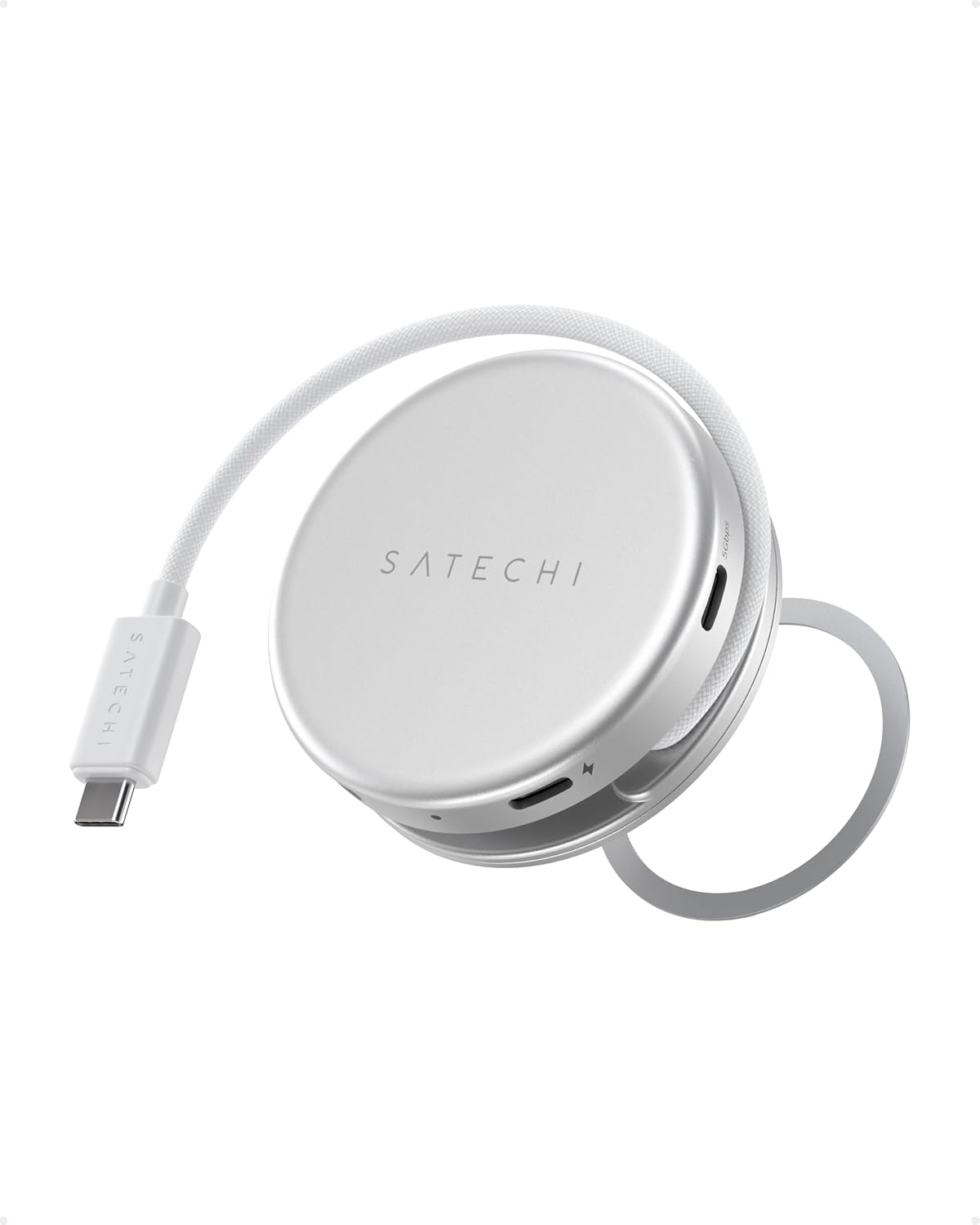 Satechi OntheGo 5-in-1 USB-C Hub, 4K/60Hz HDMI, SD Card Reader, Silver