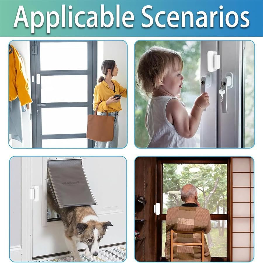 Loopo Tuya-Compatible Zigbee Door Window Sensor, Smart Contact Sensor with App Alerts, Compatible with Alexa & Google Assistant via Smart Life App, Zigbee Hub Required, AA Battery Powered, 1 Pack