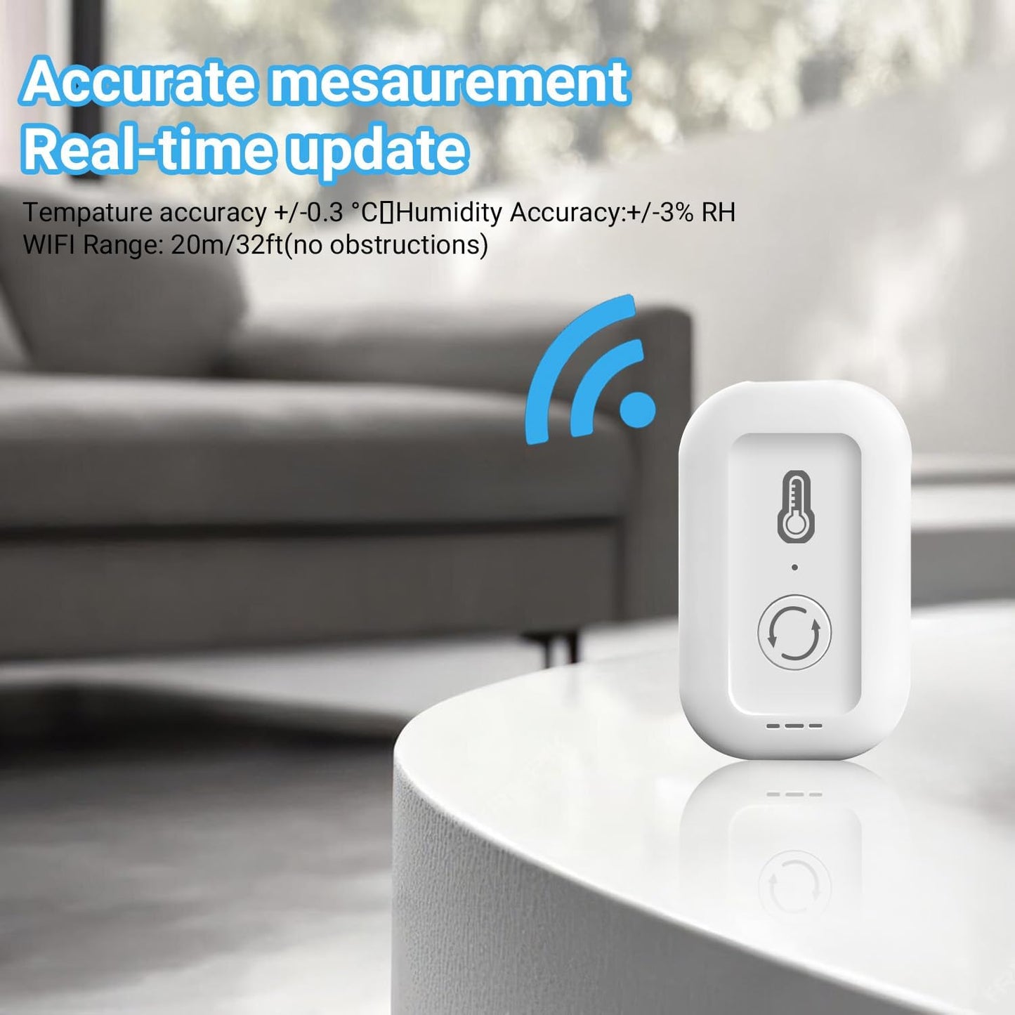 DAYBETTER Smart WiFi Thermometer Hygrometer, 2.4G Indoor Temperature Humidity Sensor with Real-Time Alerts By Daybetter App,Temperature Humidity Monitor for Home Nursery Greenhouse Pet 1pack