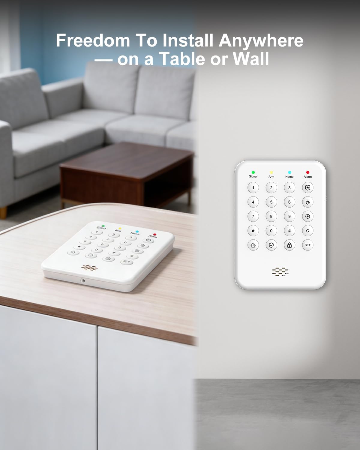 WiFi Wireless Home Security System - Smart Home & Business Alarm System, Expandable, Standalone Keypad, App Alerts, No Monthly Fee, Alexa Compatible, Door/Window Sensors & Motion Detectors & Remote