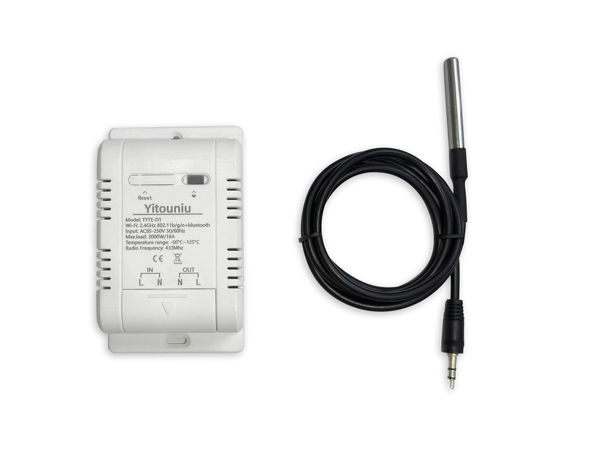 Tuya Smart WiFi 16A Temperature Humidity Switch Sensor Module with Energy Consumption Monitoring, APP Bluetooth Wireless Remote Control,Works with Alexa Google Home (Temperature Humidity)