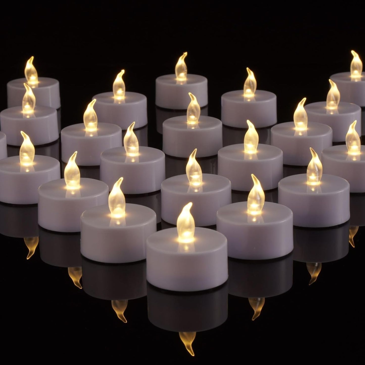 Battery Operated Tea Lights Candles 100 Pack,Flameless Candles Warm White | Realistic and Bright Flickering 200Hours Long Lasting for Wedding Halloween Christmas Easter various Table Home Decor