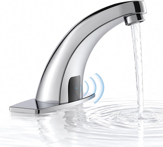 Chrome Touchless Bathroom Sink Faucet, Sensor Faucets