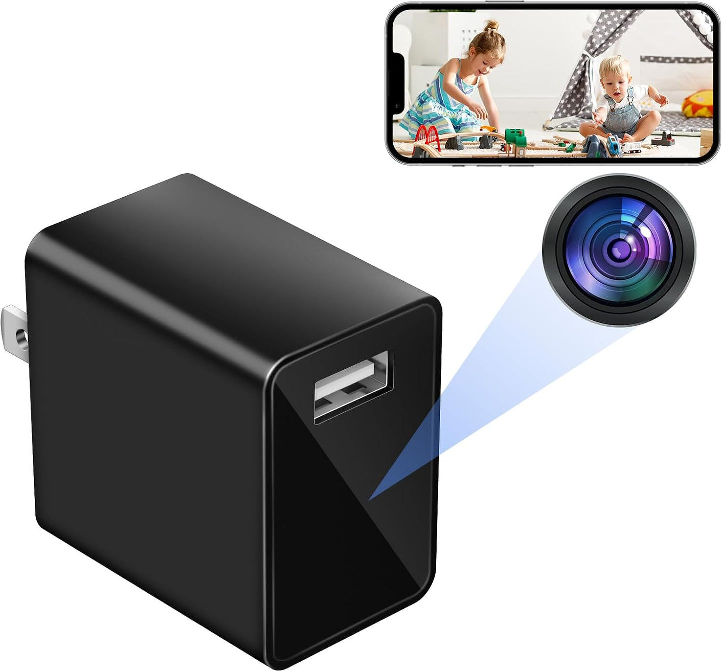 HiSpyCam WiFi Security Camera - FHD 1080P Wireless Nanny Cam - Baby Monitor - Local/Cloud Storage