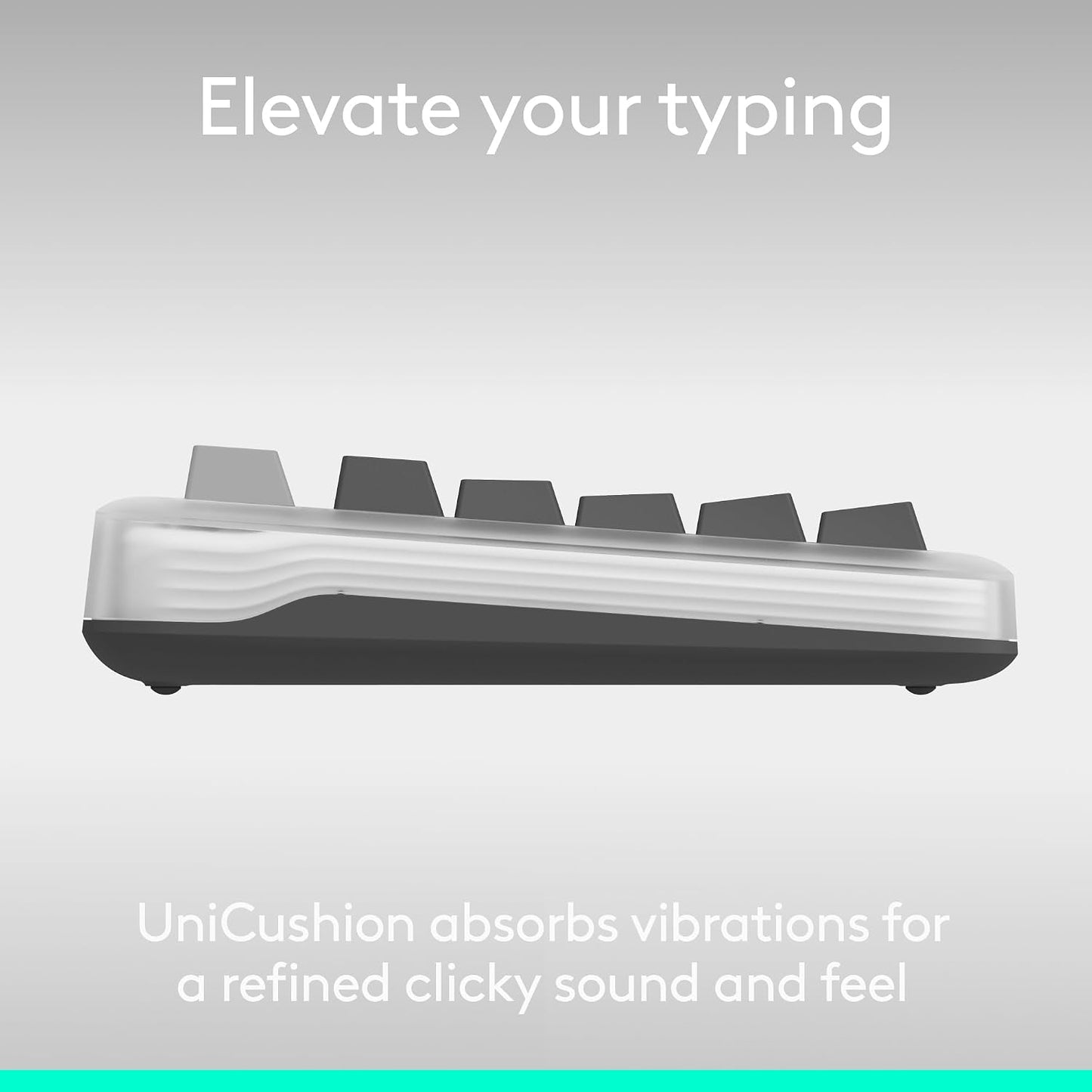 Logitech Alto Keys K98M Wireless Mechanical Gasket Keyboard - Graphite | Customizable, clicky, vibration absorbing gasket, white backlit keys, Bluetooth, USB-C charging, for PC, Mac, Laptops