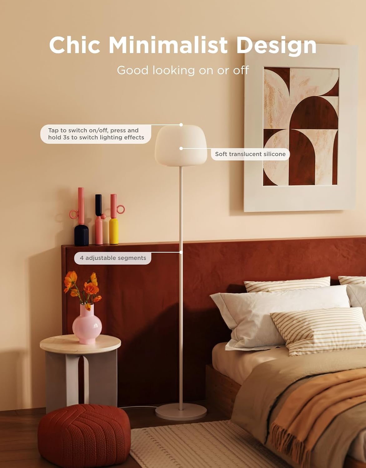Govee Lantern Floor Lamp, Halo Gradient RGBIC Smart Corner Lamp with LuminBlend+, 1000K-10000K, Matter Compatible, 100+ Scene Modes, Music Sync, 1400lm, Modern Floor Lamps for Living Room, White
