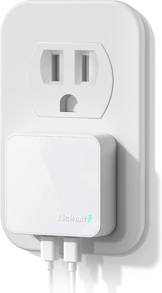 Nekmit Dual Port USB C Wall Charger, 40W PD Fast Charging USB C Wall Plug Adapter, Flat Thin Slim Charger Block for iPhone 17/17 Pro/17 Pro Max, Galaxy, MacBook Air, iPad, AirPods and More