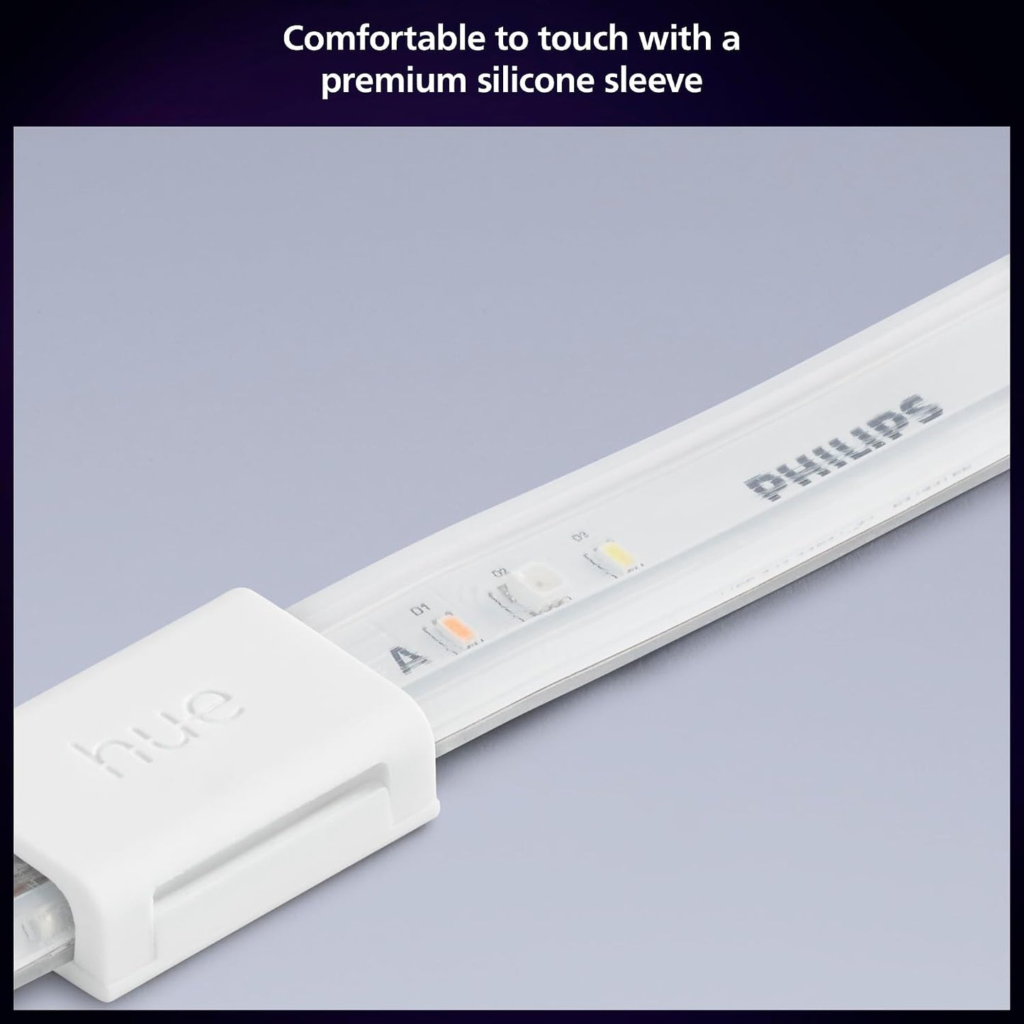 PHILIPS Hue Indoor 10 Ft Smart RGBWW LED Solo Lightstrip Base Kit, 1 Pack, Control with Hue App, LED Strip Lights Compatible with Alexa, Google Assistant and Apple HomeKit