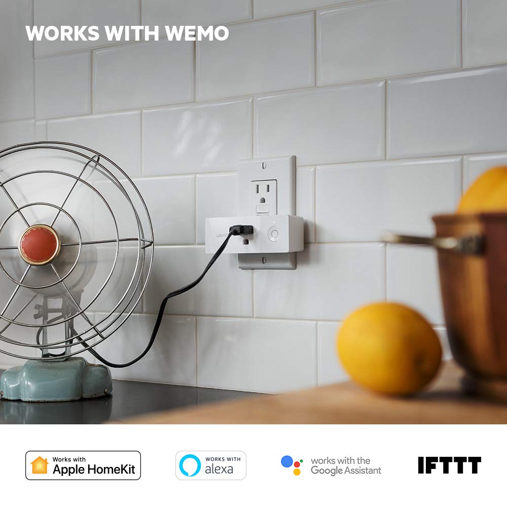 Wemo 43K-720-0224R Mini Smart Plug Compatible with Alexa, Google Assistant & Apple HomeKit(F7C063-CC), 2-Pack