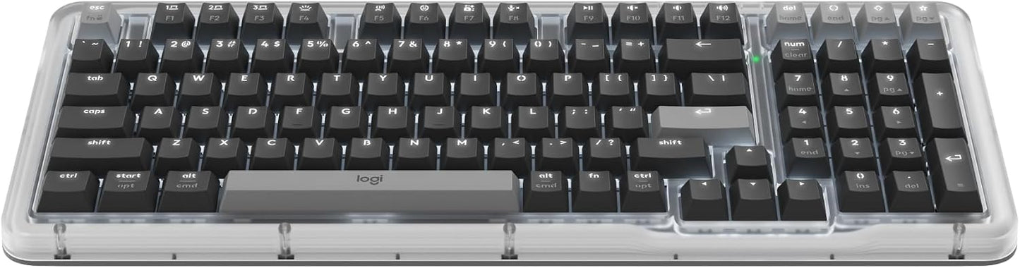 Logitech Alto Keys K98M Wireless Mechanical Gasket Keyboard - Graphite | Customizable, clicky, vibration absorbing gasket, white backlit keys, Bluetooth, USB-C charging, for PC, Mac, Laptops